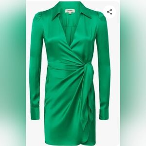 L'AGENCE Amani Satin Wrap Dress